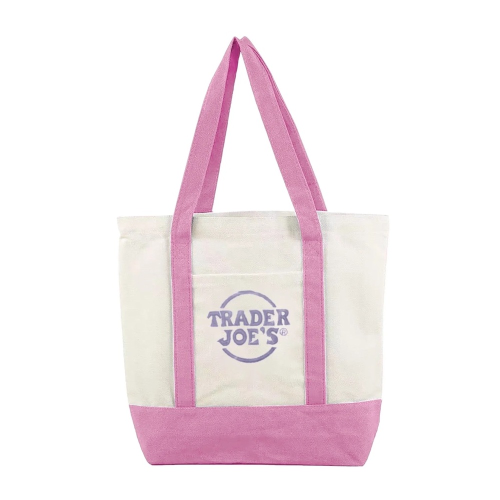 NWT Trader Joe’s Mini Canvas Tote Bag - Pastel Pink